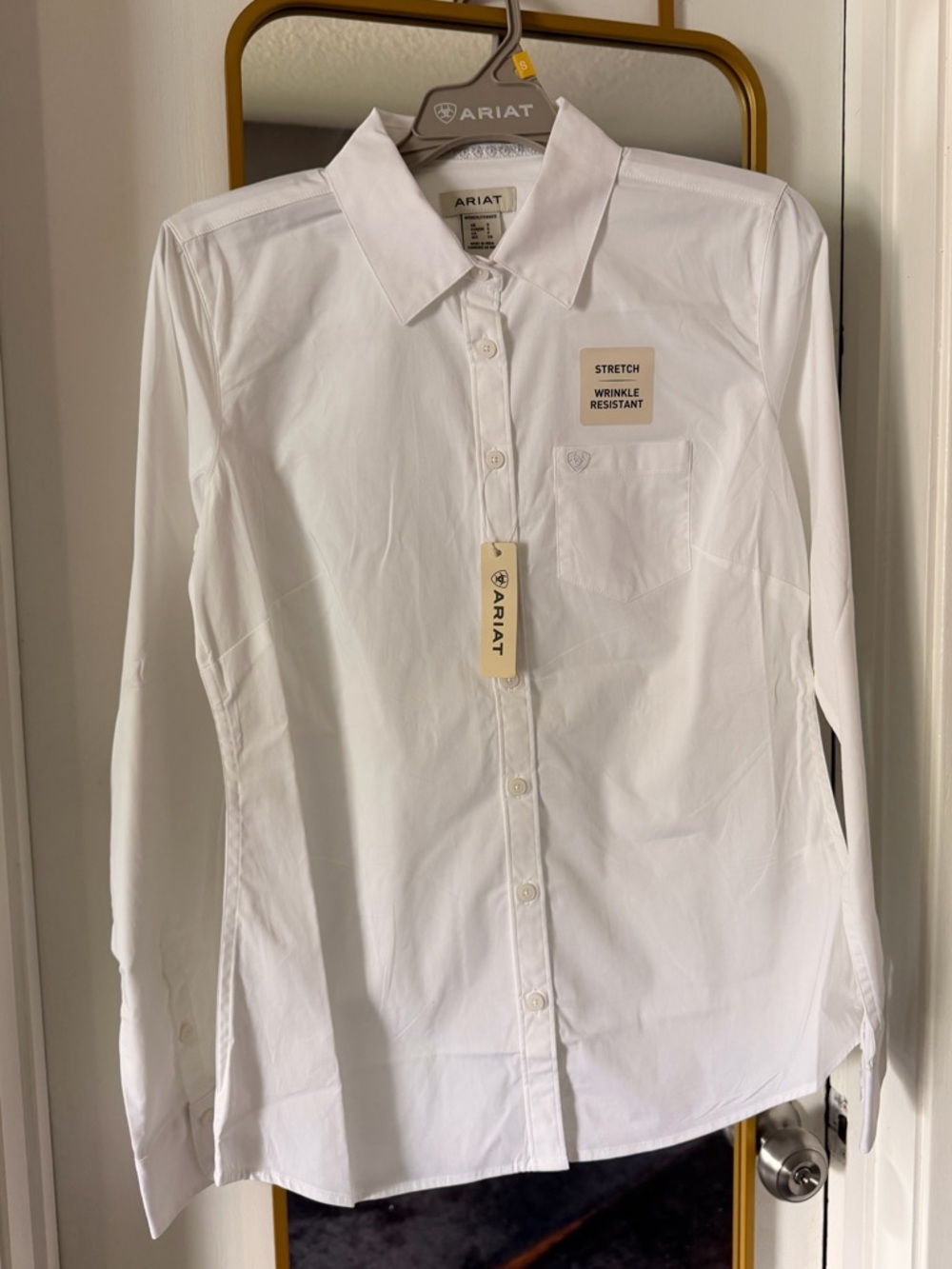 Ariat White Stretch Wrinkle-Resistant Button-Up Shirt